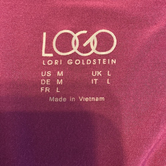 LOGO by Lori Goldstein purple 3/4 sleeve knit top - Picture 7 of 8
